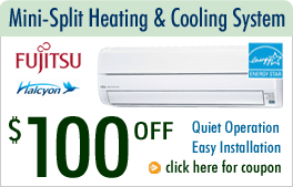 $100 off Mini-Split Heating & Cooling Systme