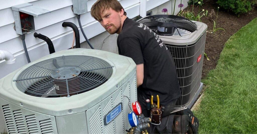 Technician inspecting